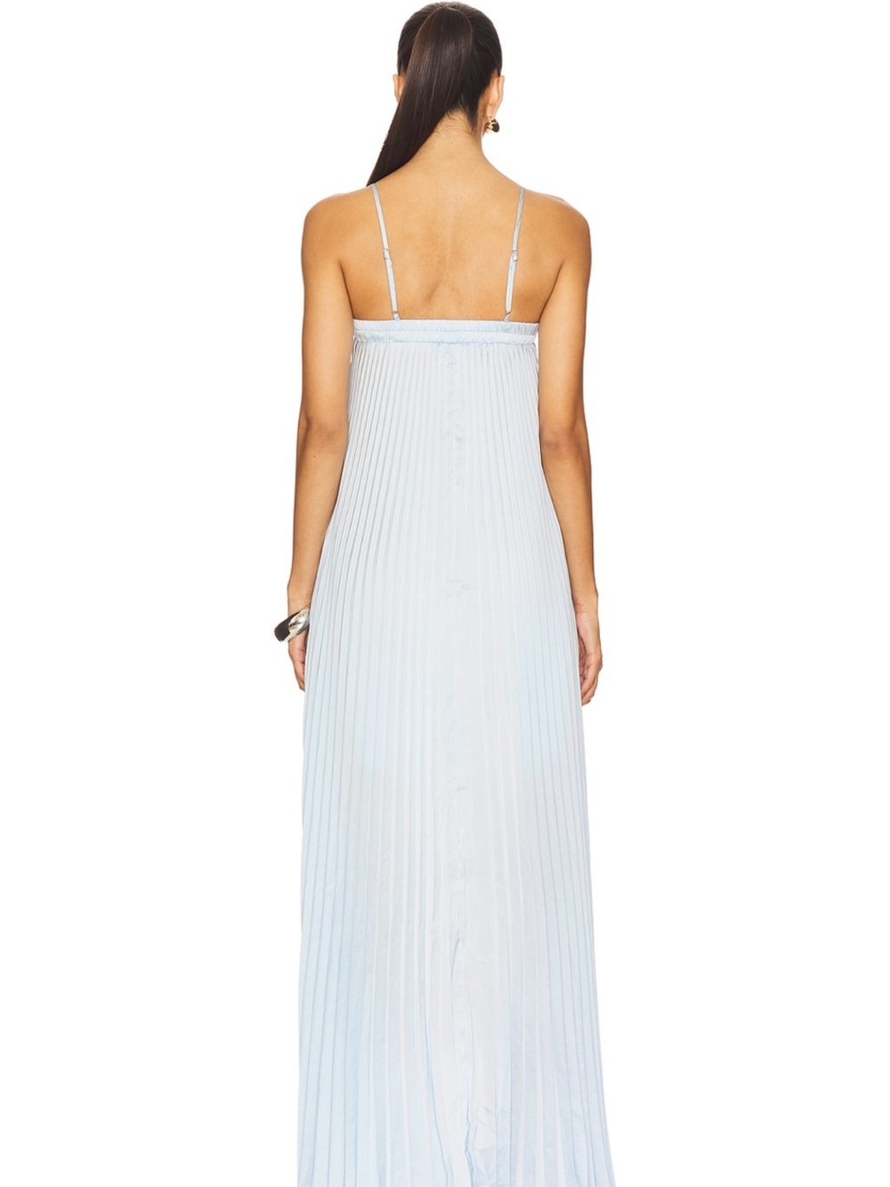 Lovers + Friends MAE Gown. Pleated Spaghetti-Strap Maxi Dress - Light Blue - Picture 2 of 7